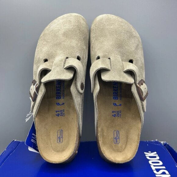 Birkenstock Boston taupe suede mule clogs - Picture 5 of 9